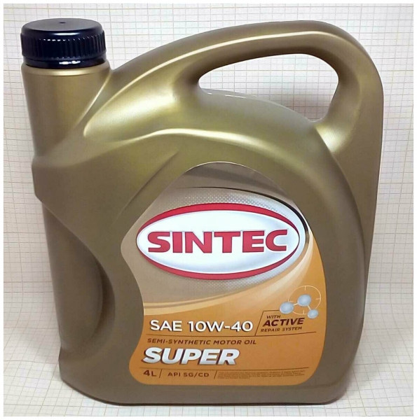 Масло SINTEC 10W40 Супер SG/CD полусинтетика 5л. по цене 4 л. АКЦИЯ
