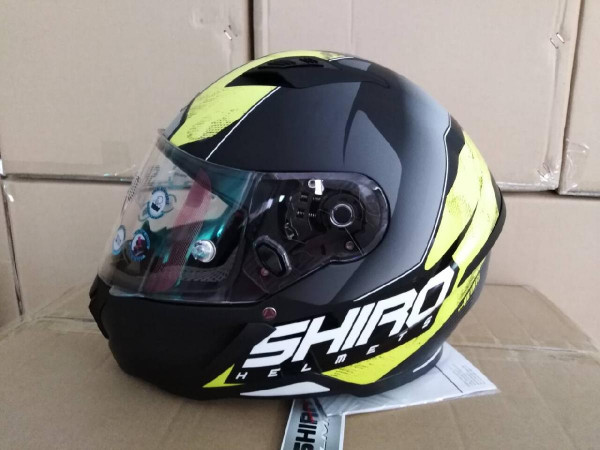 Шлем интеграл SHIRO SH-890 INFINITY, размер M, (красный, желтый, белый) PINLOCK в компл.