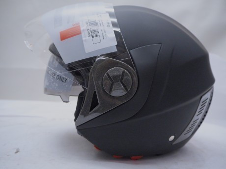 Шлем открытый "Safelead" LX-221 "колобки с доп. стеклом" мат. черный размер XL