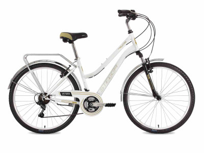 Велосипед 26" STINGER VICTORIA (рама ал. 15",17",19", 18ск, торм.V-Brake, TZ30/TY21/TS-38) белый