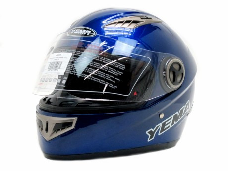 Шлем интеграл YM-827 "YAMAPA", белый, черный матовый, синий, размер L