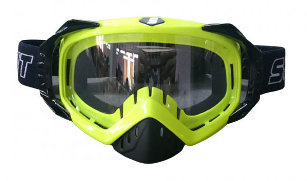 Очки мотокросс Scout NK-1023 незапотевающие черно-зеленые