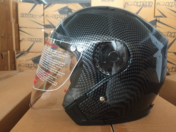 Шлем открытый 3/4 COBRA JK513, серый карбон, размеры XL