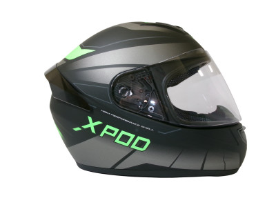 Шлем TVS Racing India Xpod Dull Black Neon Green XL