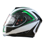 Шлем интеграл COBRA JK311, белый с черным и зеленым, размеры L