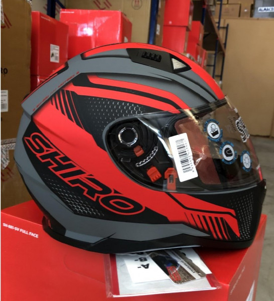 Шлем интеграл SHIRO SH-881sv, MOTEGI 2, цвет MATT BLACK RED, размер L