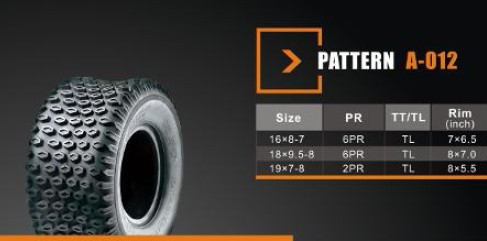 Покрышка ATV 7" 16 x 8.00 - 7 (A-012) без камеры, SUN.F