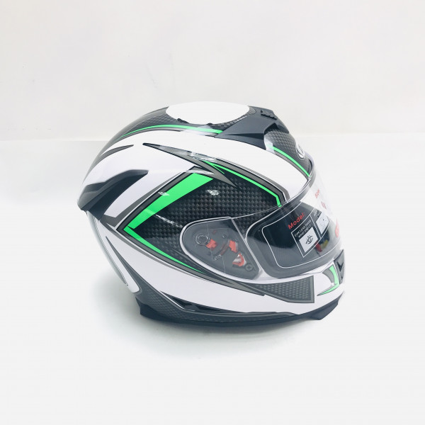 Шлем интеграл Cobra JK311 белый с черным и зеленым размеры S