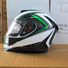 Шлем интеграл COBRA JK311, белый с черным и зеленым, размеры S