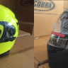 Шлем интеграл COBRA JK312, цвет черный карбон, лайм, размеры S