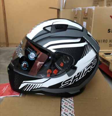 Шлем интеграл SHIRO SH-881sv, MOTEGI 2, цвет MATT BLACK WHITE, размер XXL