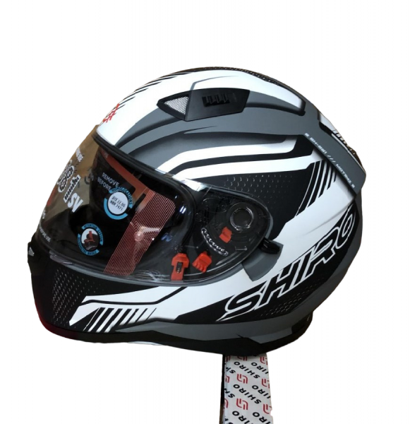 Шлем интеграл SHIRO SH-881sv, MOTEGI 2, цвет MATT BLACK WHITE, размер XXL