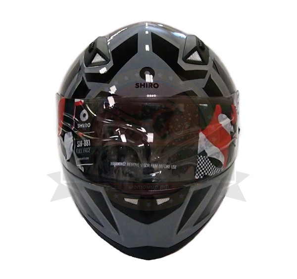 Шлем интеграл SHIRO SH-881sv, RAZZE, цвет STORM, размер M