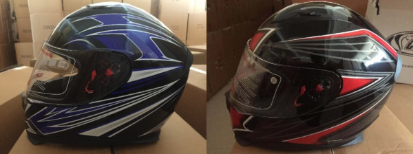 Шлем интеграл COBRA JK313, черный с красным, черный/синий, размеры L