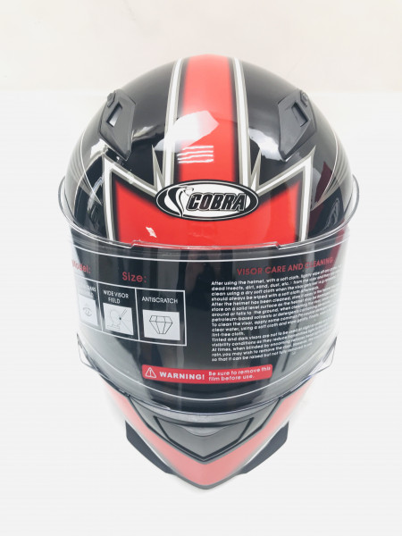 Шлем интеграл Cobra JK313 черный с красным черный-синий размеры M