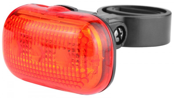 Фонарь задний для велосипеда, 3 красных диодов овальный на батарейках JY-289T (124Т)