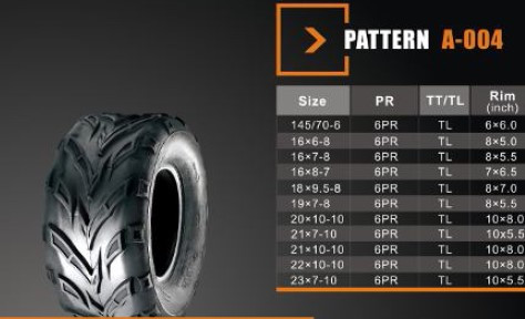Покрышка ATV 8" 19 х 7.00 - 8 (A-004) без камеры, передние SUN.F
