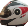 Шлем модуляр COBRA JK115, черный, белый с красным, серый размеры L внутр.солнцезащ.ОЧКИ