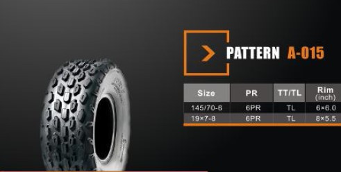 Покрышка ATV 8" 19 х 7.00 - 8 (A-015) без камеры, передние SUN.F